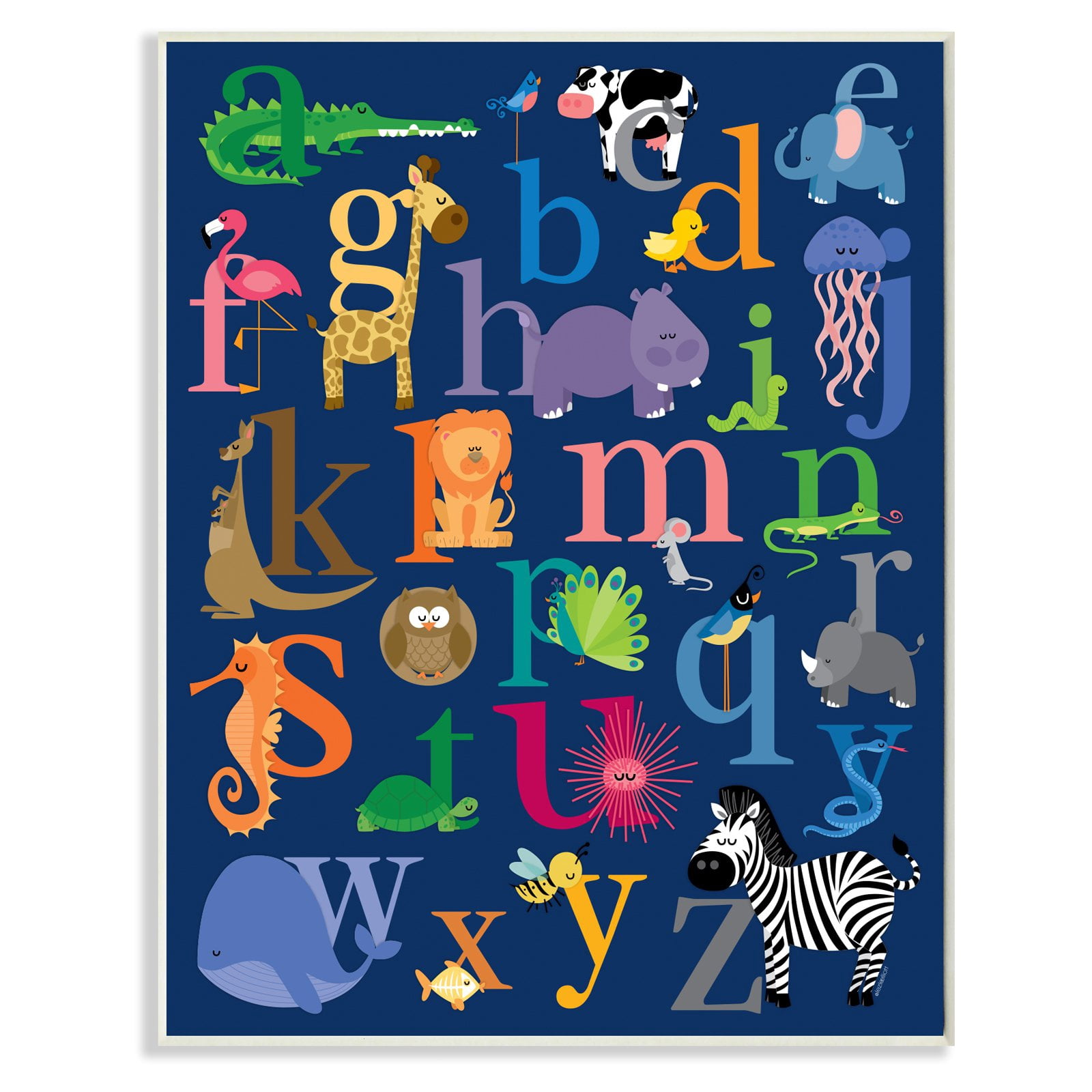 The Stupell Home Decor Collection Alphabet Animal Icons Wall Plaque Art ...