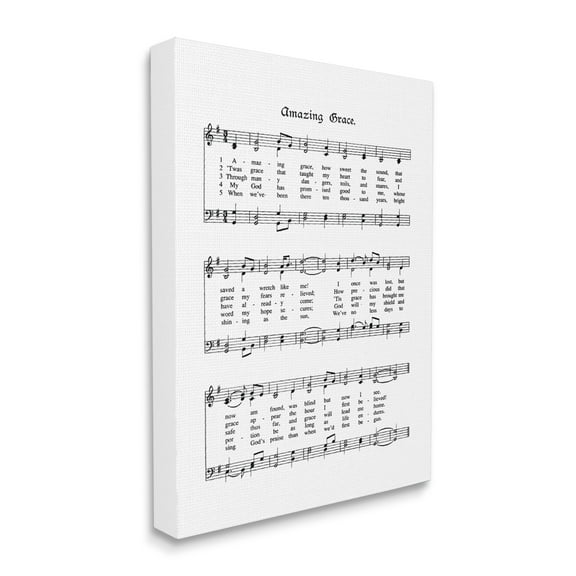The Stupell Home Decor Collection Amazing Grace Vintage Sheet Music Wall Art