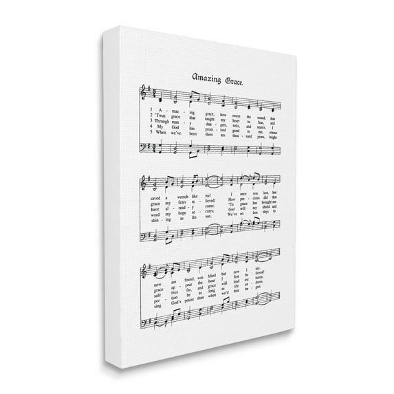 The Stupell Home Decor Collection Amazing Grace Vintage Sheet Music Wall Art