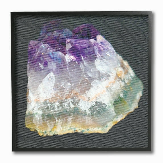 The Stupell Home Decor Collection Amethyst on Subtle Grey Linen Canvas Photograph Framed Giclee Texturized Art, 12 x 1.5 x 12