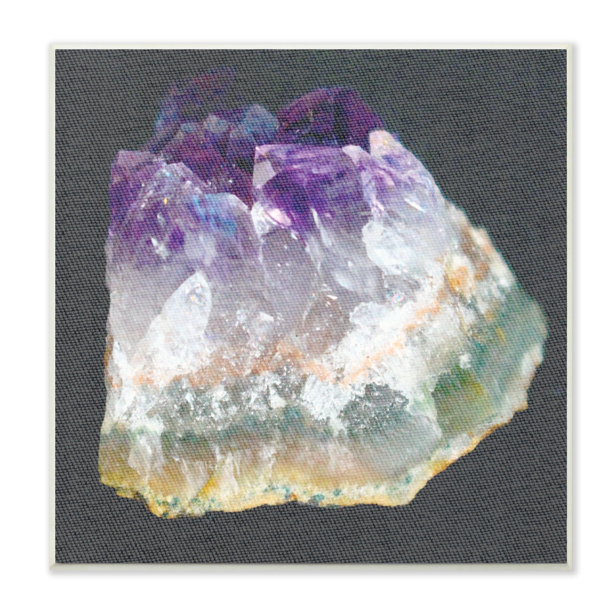 The Stupell Home Decor Collection Amethyst on Subtle Grey Linen Canvas Photograph Wall Plaque Art, 12 x 0.5 x 12