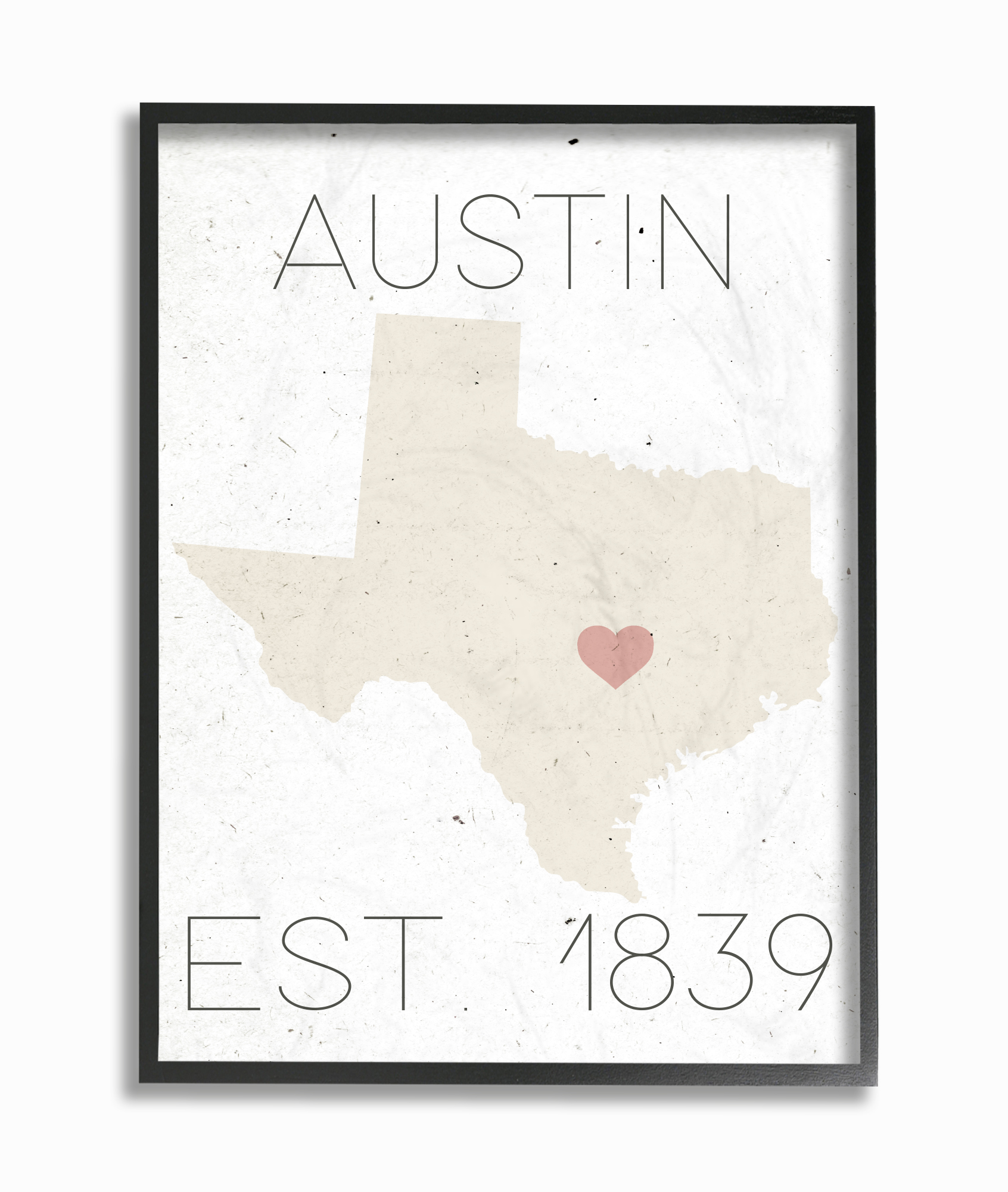The Stupell Home Decor Collection Austin Est 1839 Canvas Wall Art