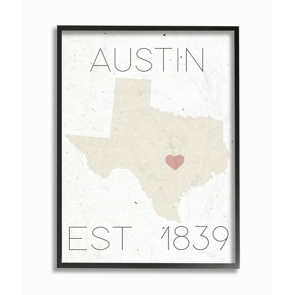 The Stupell Home Decor Collection Austin Est 1839 Canvas Wall Art