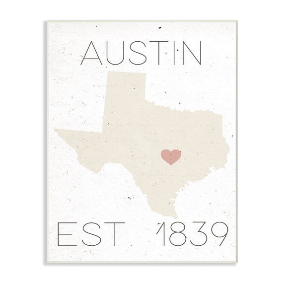 The Stupell Home Decor Collection Austin Est 1839 Canvas Wall Art
