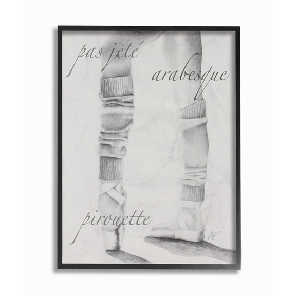 Stupell  Black and White Ballet Silouhette Wall Art 11x14