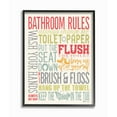 thumbnail image 1 of The Stupell Home Decor Collection Bathroom Rules Coral Green Grey and Blue Colorful Typography Black Framed Giclee Texturized Art, 1 of 4