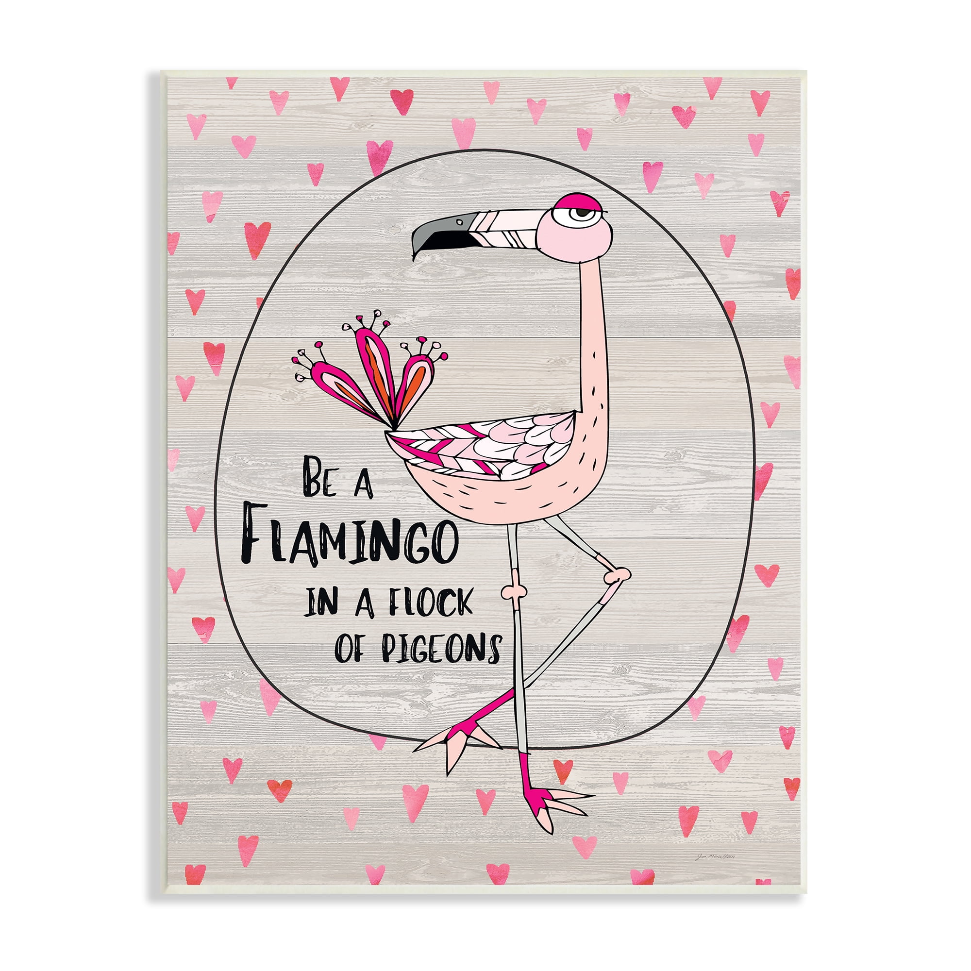 The Stupell Home Decor Collection Be A Flamingo Cartoon Wall Art