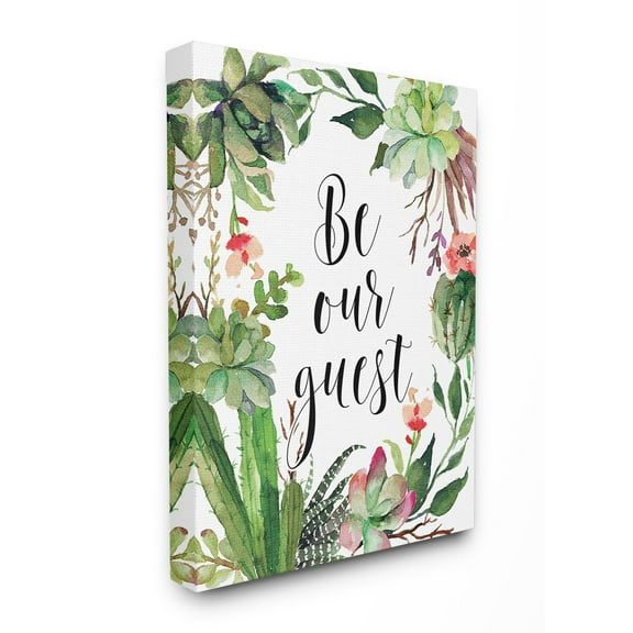 The Stupell Home Decor Collection Be Our Guest Floral Wreath Wall Art