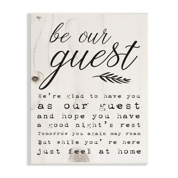 The Stupell Home Decor Collection Be Our Guest Poem Cursive Oversized Wall Plaque Art, 12.5 x 0.5 x 18.5