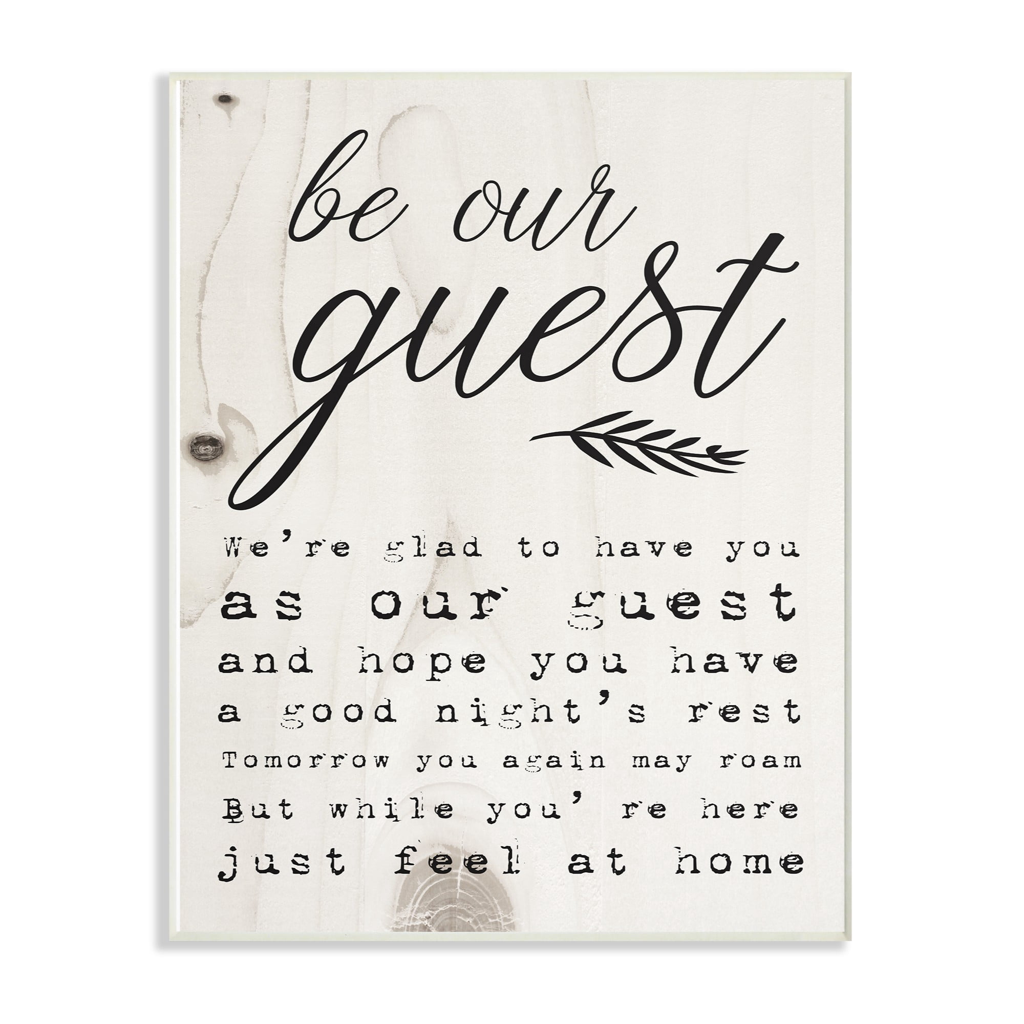 The Stupell Home Decor Collection Be Our Guest Poem Cursive Wall Plaque Art, 10 x 0.5 x 15