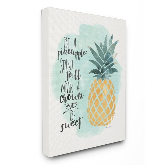 The Stupell Home Decor Collection Be a Pineapple Illustration Canvas Wall Art