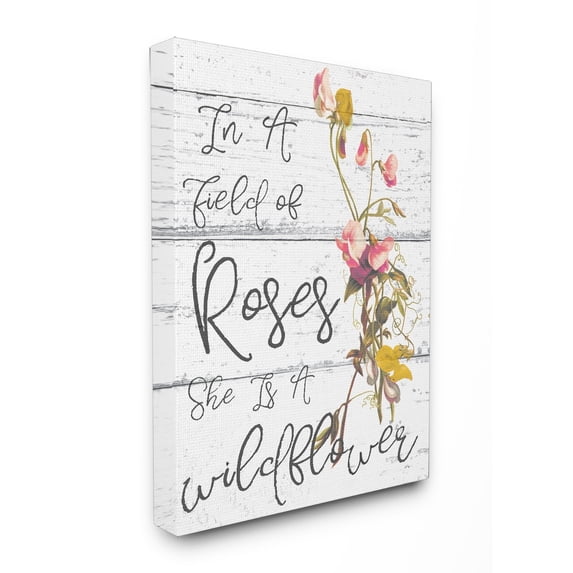 The Stupell Home Decor Collection Be a Wildflower Cursive Typography Wall Art