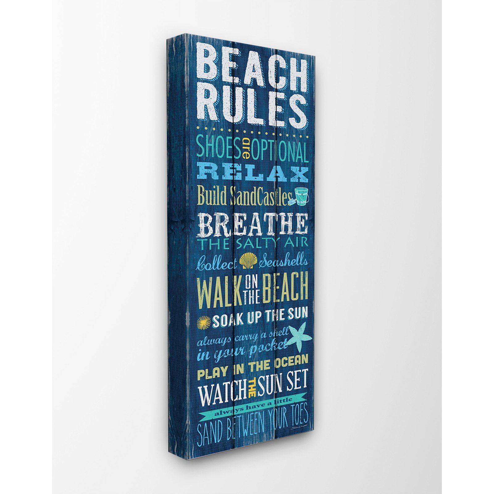 The Stupell Home Decor Collection Beach Rules Wall Art