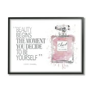 The Stupell Home Decor Collection Beauty Begins Fashion Perfume Framed Giclee Texturized Art, 11 x 1.5 x 14