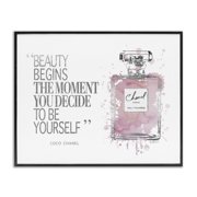 Stupell Industries Glam Beauty Begins Fashion Perfume Black Framed Giclee Art, 14 x 11, by Amanda Greenwood