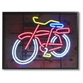 thumbnail image 1 of The Stupell Home Decor Collection Bicycle Neon Lights Photography Framed Giclee Texturized Art, 1 of 2