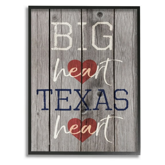 The Stupell Home Decor Collection Big Heart Texas Heart Framed Wall Art