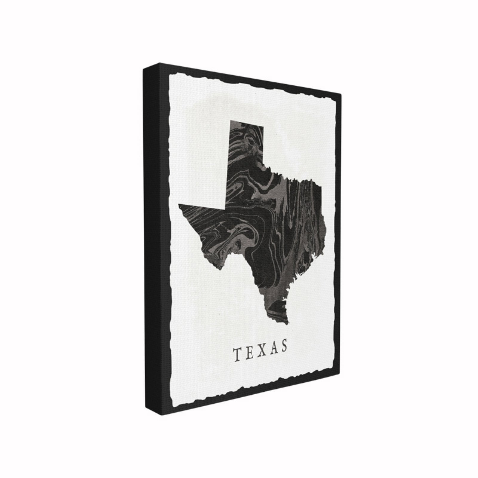 The Stupell Home Decor Collection Black and Grey Marbled Paper Texas State Silhouette Oversized Framed Giclee Texturized Art, 16 x 1.5 x 20