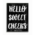 thumbnail image 1 of The Stupell Home Decor Collection Black and White Distressed Textured Hello Sweet Cheeks Black Framed Giclee Texturized Art, 1 of 4