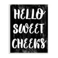 thumbnail image 1 of The Stupell Home Decor Collection Black and White Distressed Textured Hello Sweet Cheeks Wall Plaque Art, 1 of 5