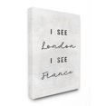 thumbnail image 1 of The Stupell Home Decor Collection Black and White I See London I See France Textured Typography Canvas Wall Art, 1 of 5