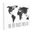 thumbnail image 1 of The Stupell Home Decor Collection Black and White Map Oh The Places You'll Go Typography Oversized Wall Plaque Art, 12.5 x 0.5 x 18.5, 1 of 6