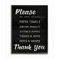 thumbnail image 1 of The Stupell Home Decor Collection Black and White Please Do Not Flush Hopes and Dreams Brush Typography Black Framed Giclee Texturized Art, 1 of 4