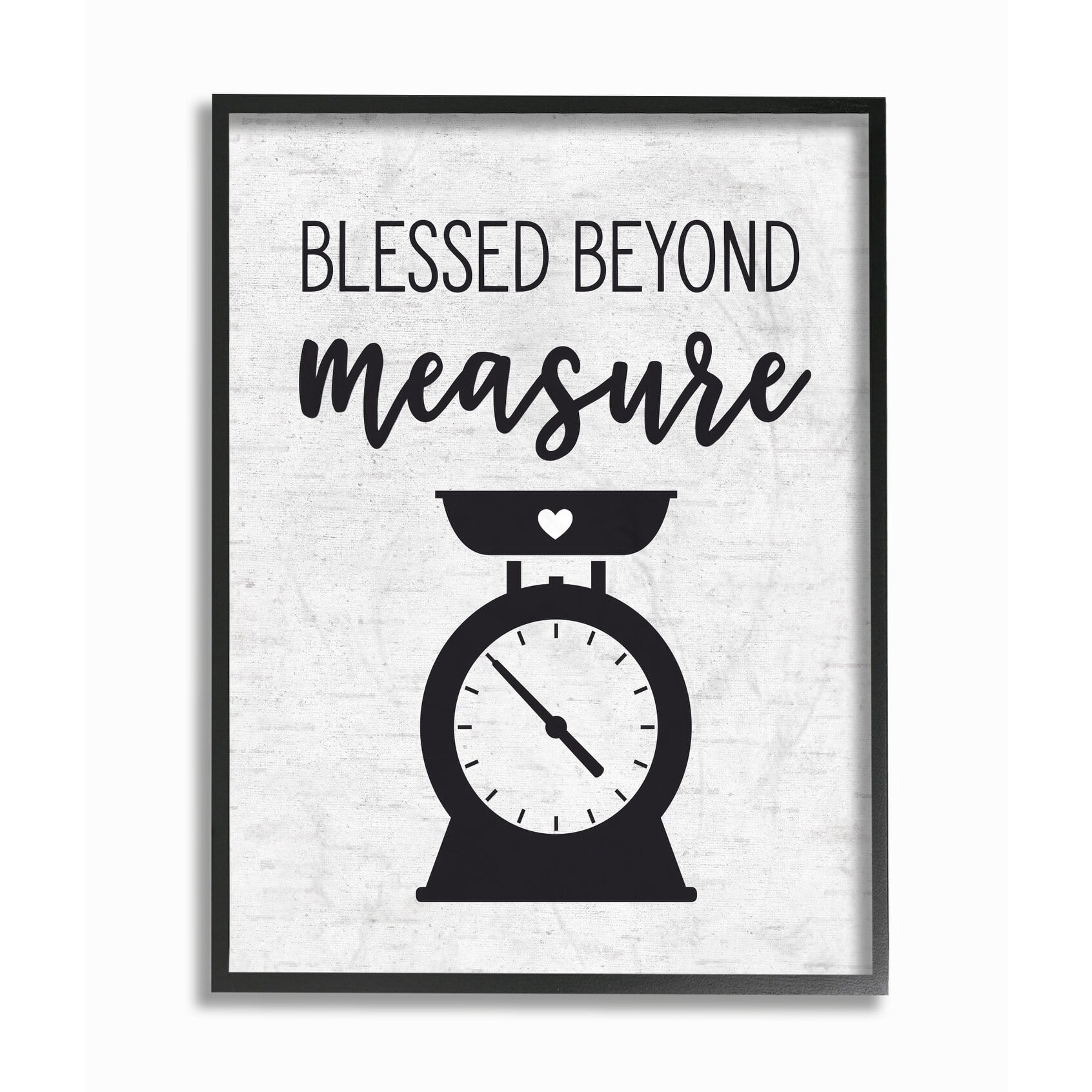 The Stupell Home Decor Collection Blessed Beyond Measure Kitchen Scale Subtle Birch Typography Oversized Framed Giclee Texturized Art, 16 x 1.5 x 20