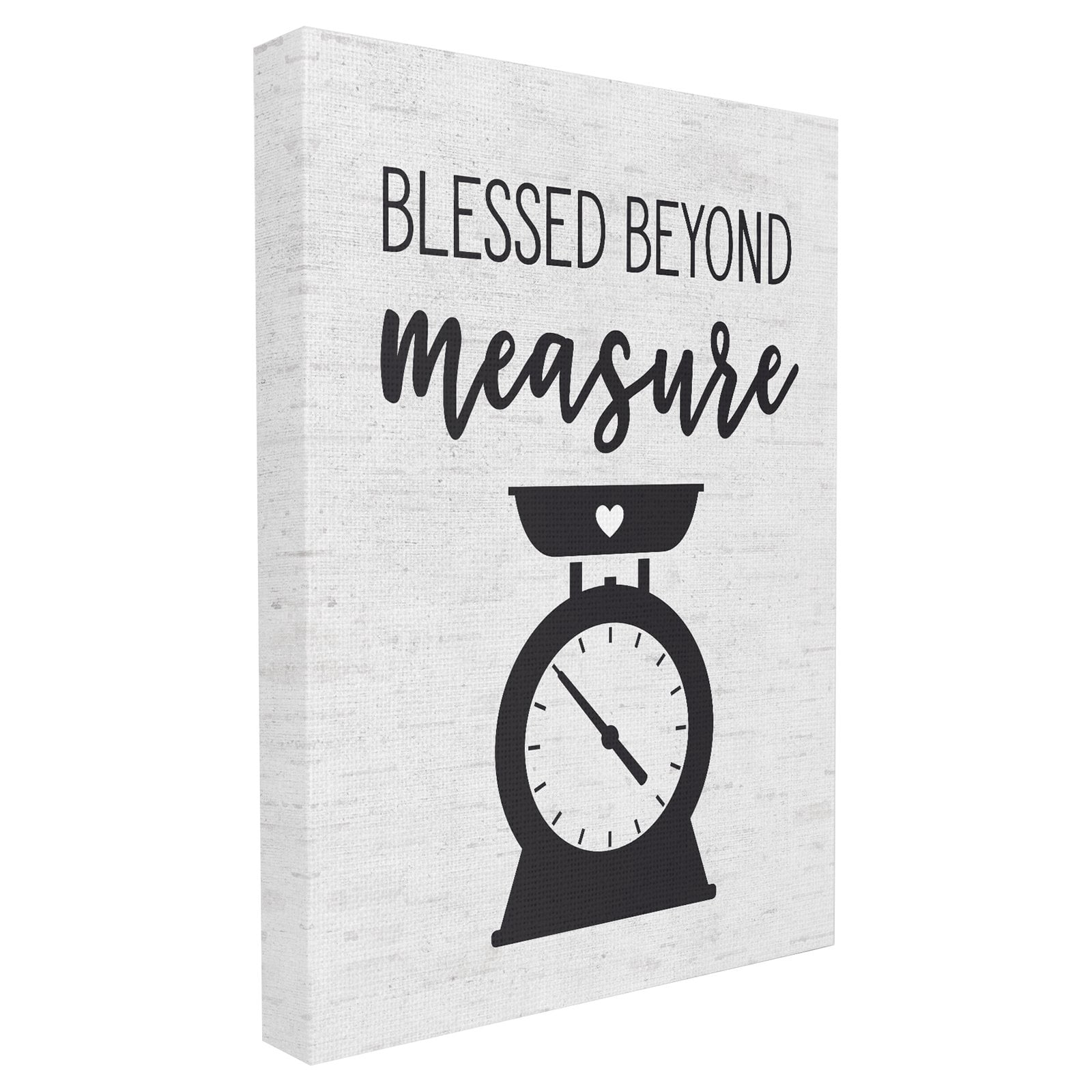 The Stupell Home Decor Collection Blessed Beyond Measure Kitchen Scale Subtle Birch Typography Oversized Stretched Canvas Wall Art, 24 x 1.5 x 30