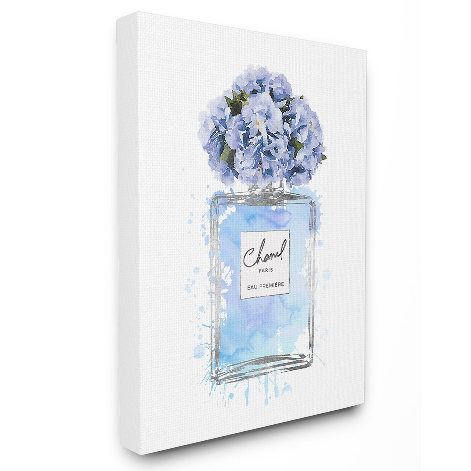 The Stupell Home Decor Collection Blue Flowers Perfume Bottle Watercolor Wall Art
