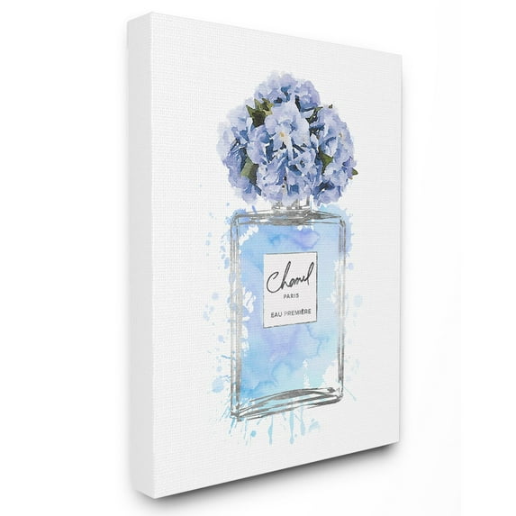 The Stupell Home Decor Collection Blue Flowers Perfume Bottle Watercolor Wall Art