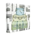 thumbnail image 1 of The Stupell Home Decor Collection Blue and Green Travelers Luggage Stack Illustration with Stamps Framed Giclee Texturized Art, 12 x 1.5 x 12, 1 of 3