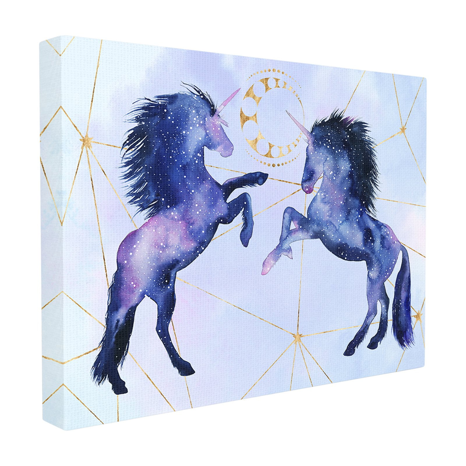 The Stupell Home Decor Collection Blue and Purple Universe Unicorns Stars and Space Framed Giclee Texturized Art, 11 x 1.5 x 14