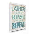 thumbnail image 1 of The Stupell Home Decor Collection Blue and Tan Lather Rinse Repeat Burlap Texture Typography Canvas Wall Art, 1 of 4
