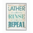 thumbnail image 1 of The Stupell Home Decor Collection Blue and Tan Lather Rinse Repeat Burlap Texture Typography Gray Farmhouse Rustic Framed Giclee Texturized Art, 1 of 3