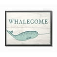 thumbnail image 1 of The Stupell Home Decor Collection Blue and White Whalecome Welcome Narwhal Planks Oversized Framed Giclee Texturized Art, 16 x 1.5 x 20, 1 of 5