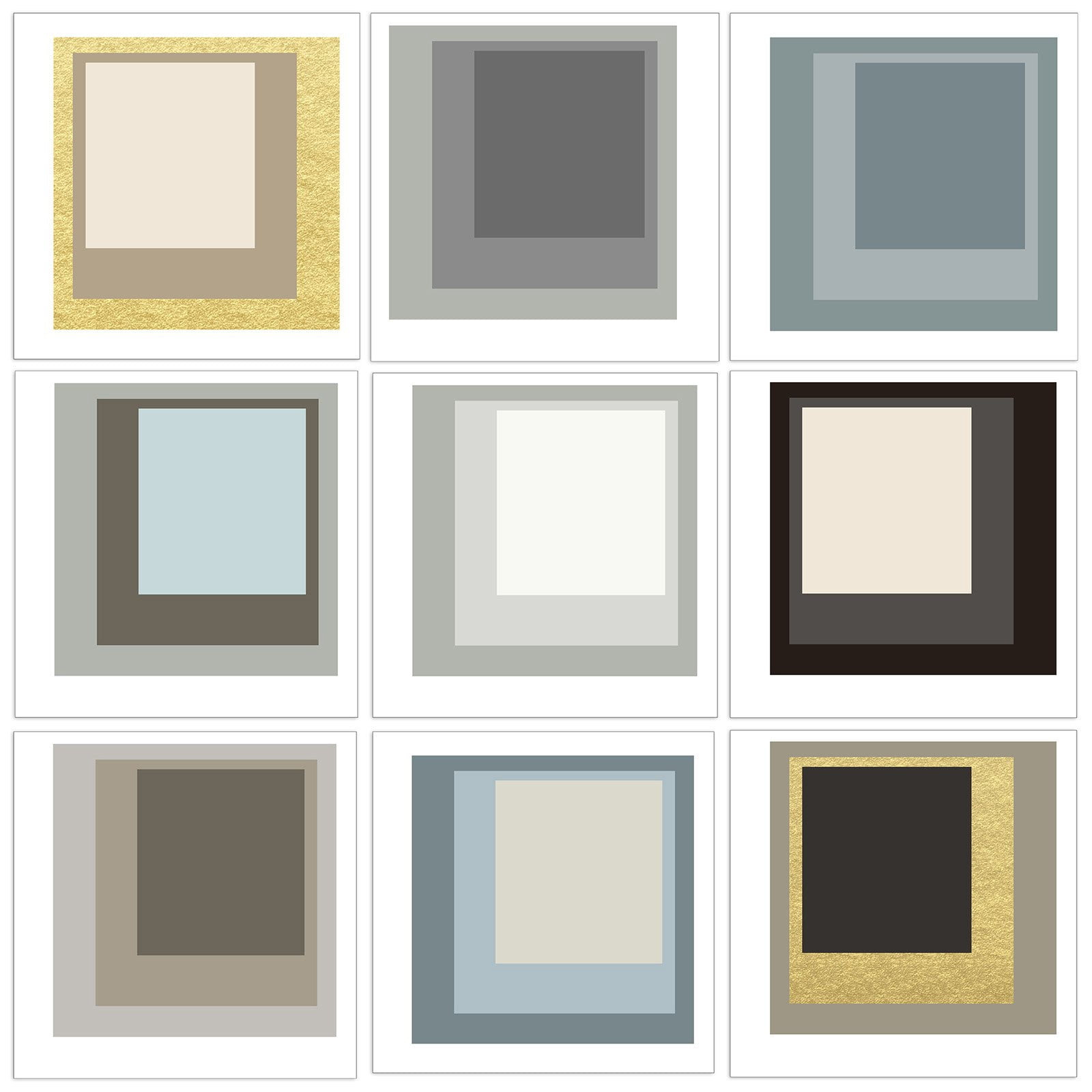 The Stupell Home Decor Collection Bold Modern Squares by In House Art 9 Piece Canvas Wall Art Set
