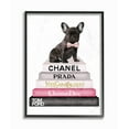 thumbnail image 1 of The Stupell Home Decor Collection Book Stack Fashion French Bulldog Oversized Framed Giclee Texturized Art, 16 x 1.5 x 20, 1 of 8