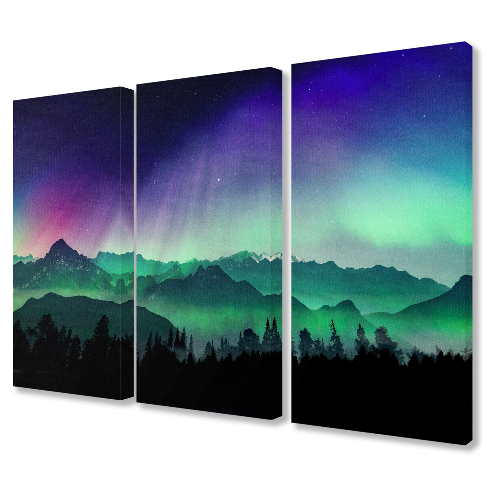 The Stupell Home Decor Collection Borealis Dreams Triptych Wall Plaque Art Set, 3pc, each 11 x 0.5 x 17