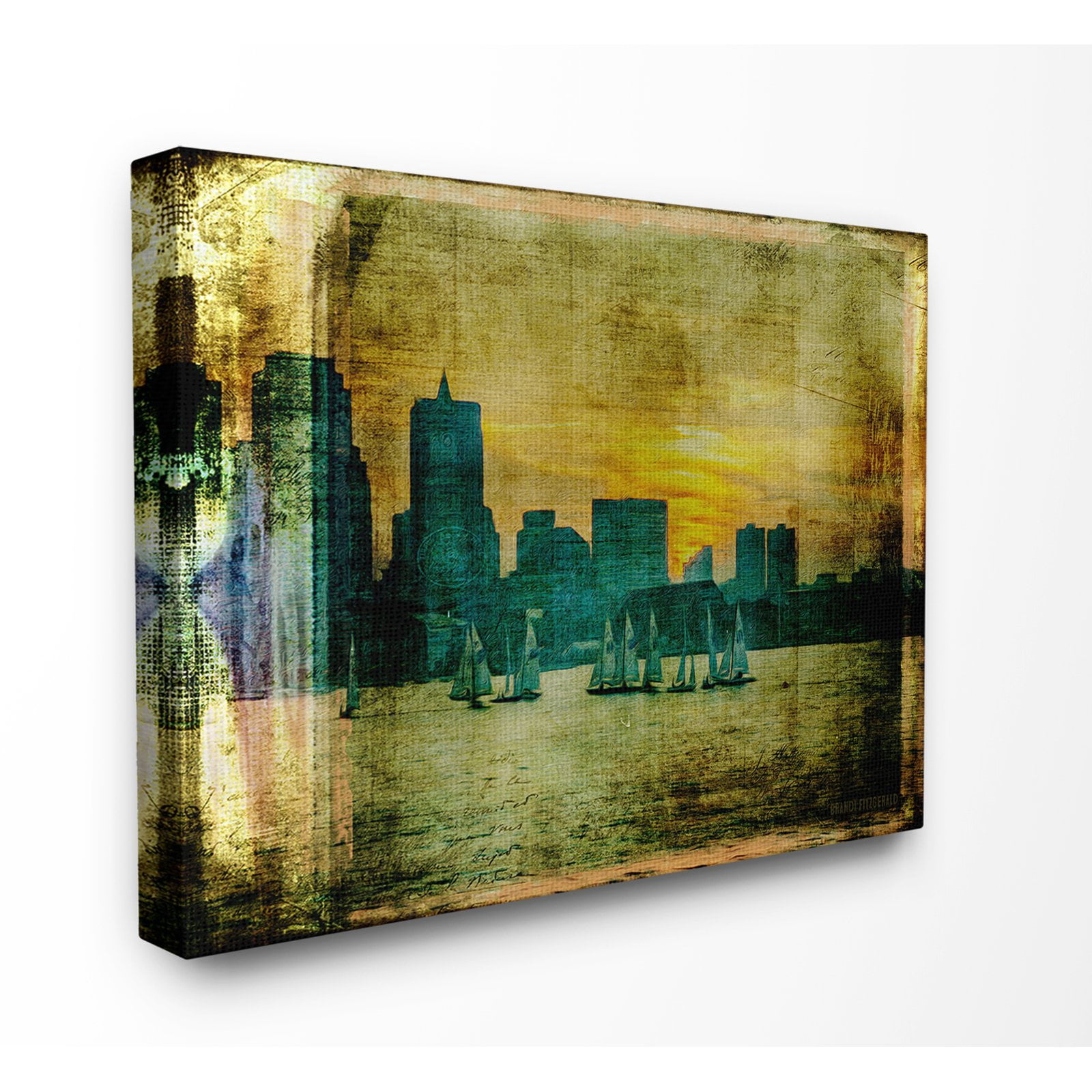The Stupell Home Decor Collection Boston City Skyline Wall Art