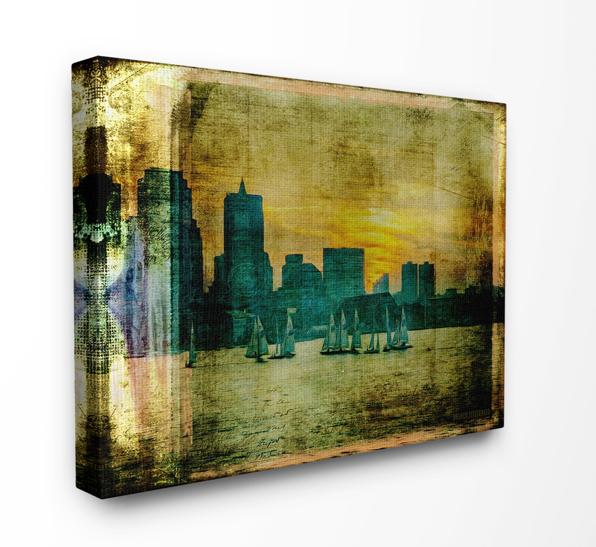 The Stupell Home Decor Collection Boston City Skyline Wall Art