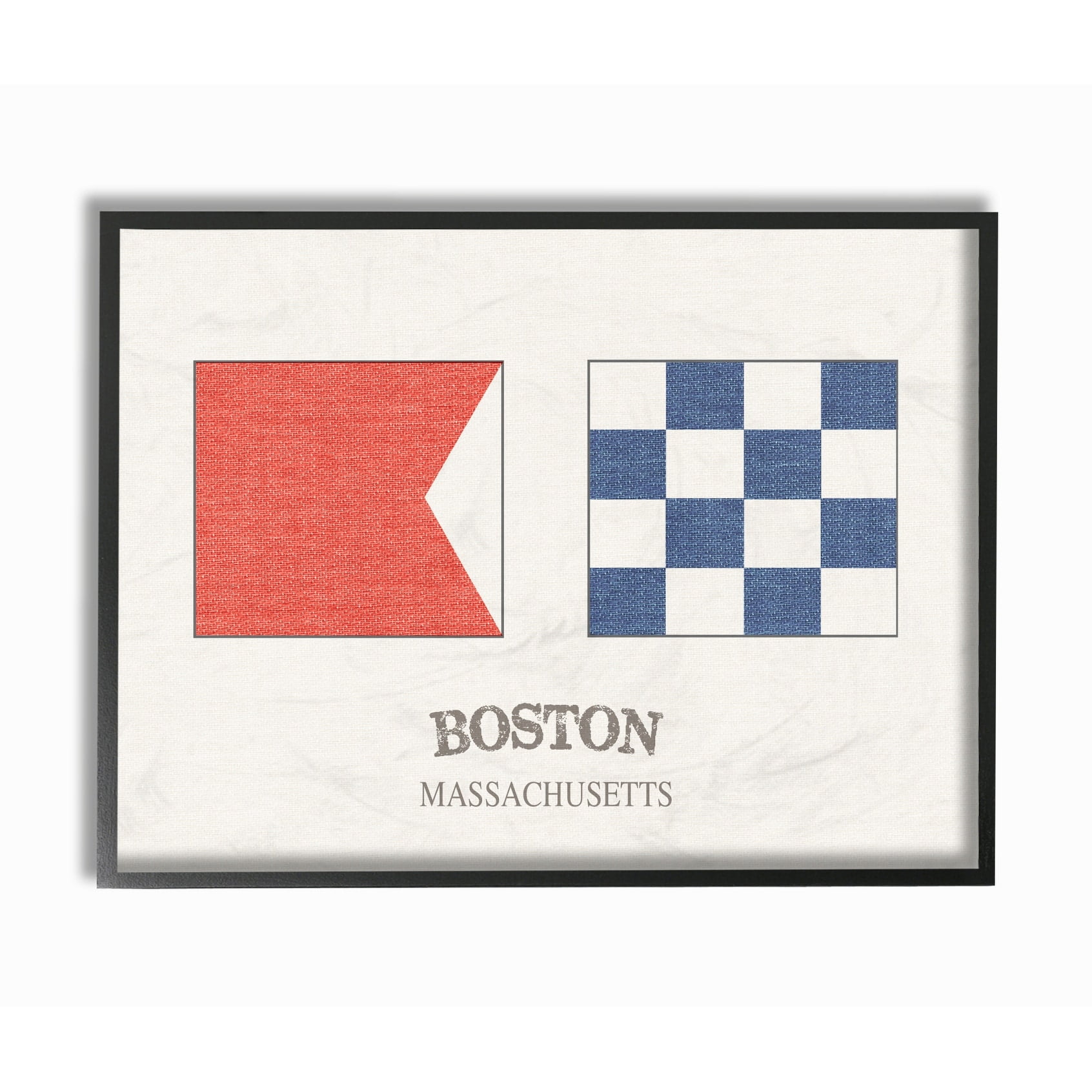Stupell  Boston Nautical Flags Framed Giclee Texturized Art 16 x 20
