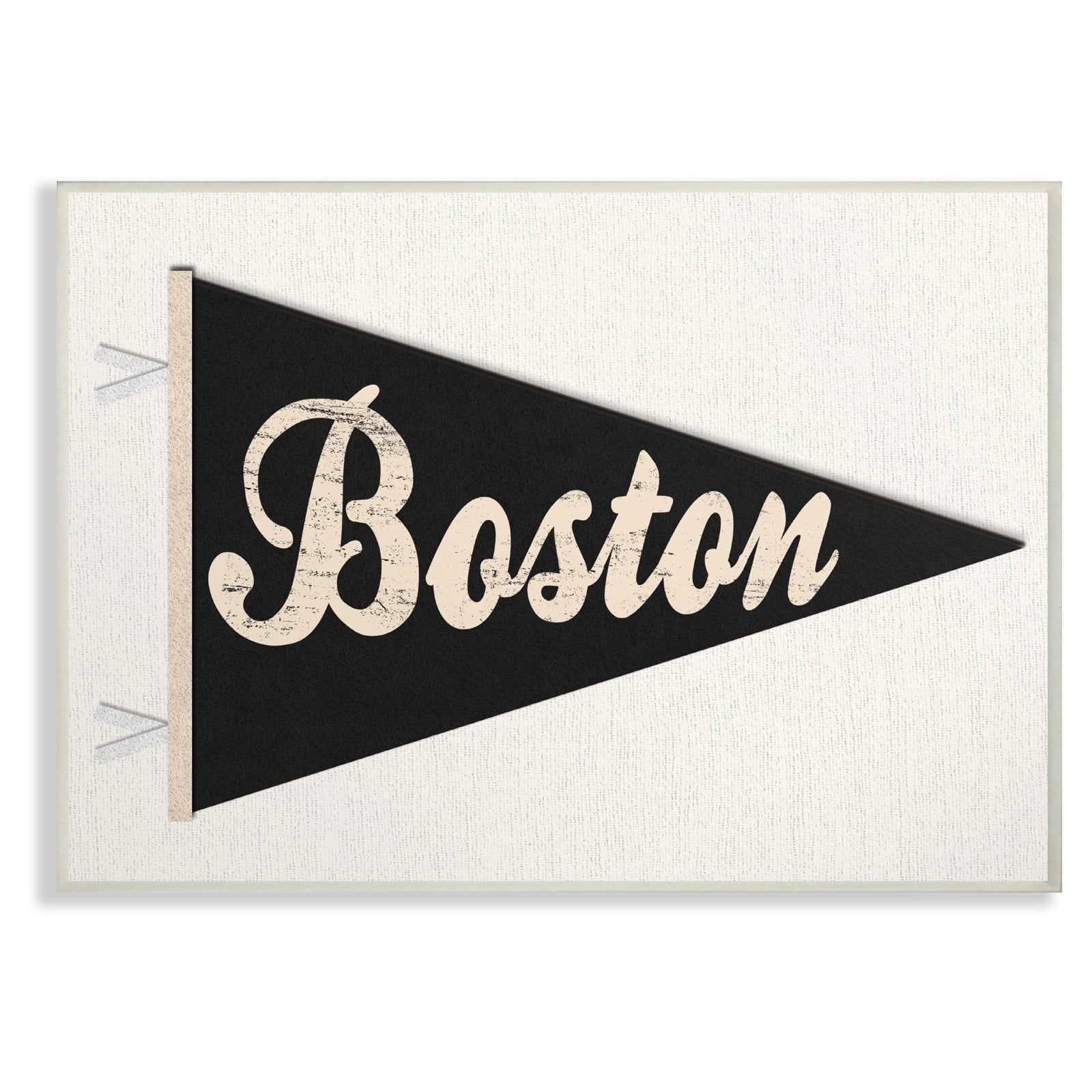 The Stupell Home Decor Collection Boston Pennant Black Wall Art