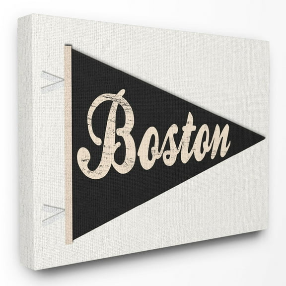 The Stupell Home Decor Collection Boston Pennant Black Wall Art