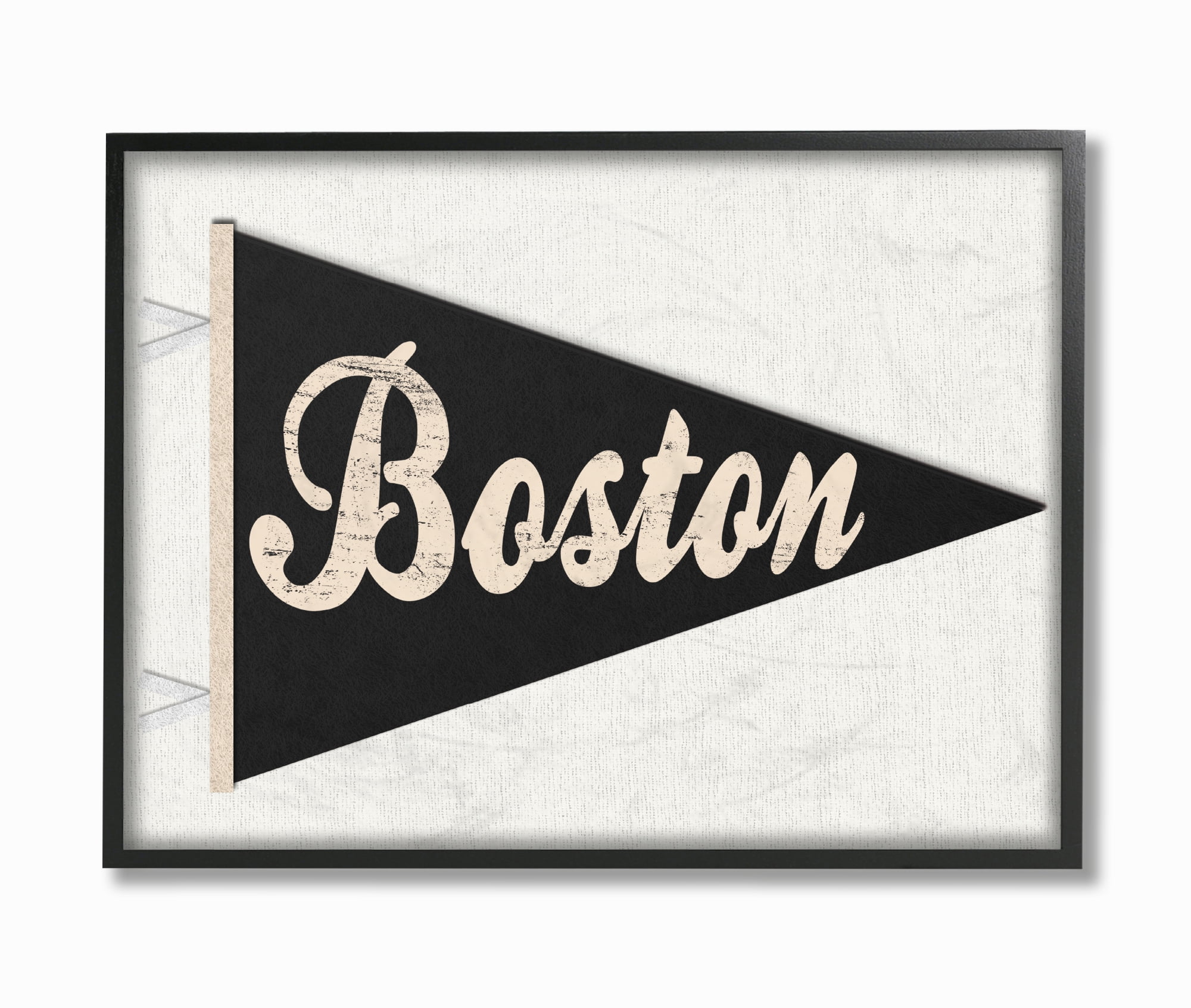 The Stupell Home Decor Collection Boston Pennant Black Wall Art