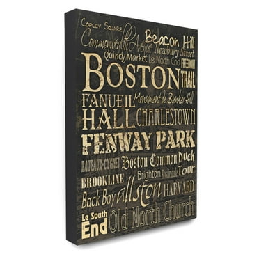 The Stupell Home Decor Collection Boston Words and Cities Typography Stretched Canvas Wall Art