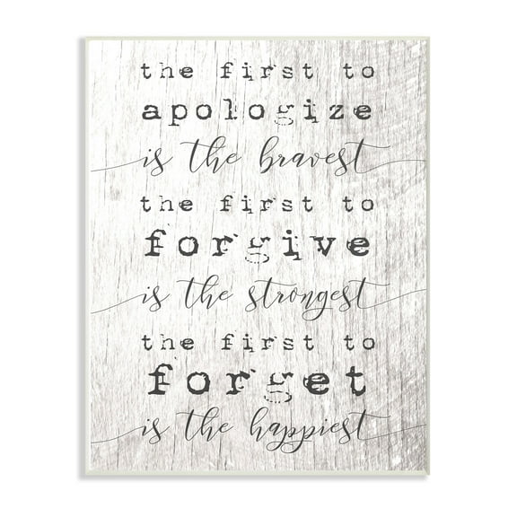 The Stupell Home Decor Collection Bravest Strongest Happiest Virtues Typography Oversized Wall Plaque Art, 12.5 x 0.5 x 18.5