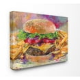 thumbnail image 1 of The Stupell Home Decor Collection Brightly Colored Hamburger and Fries Still Life Food Painting Stretched Canvas Wall Art, 16 x 1.5 x 20, 1 of 6