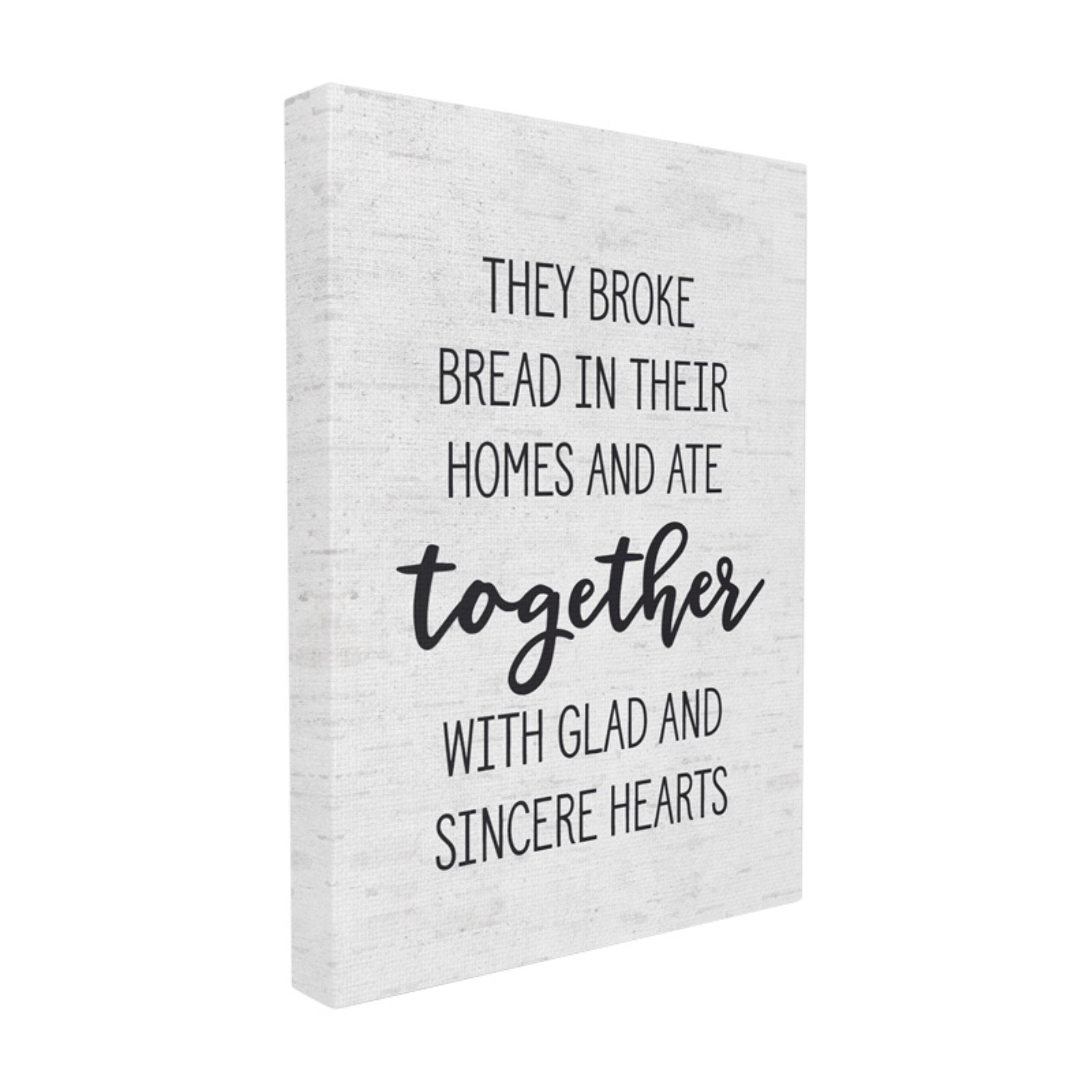 The Stupell Home Decor Collection Broke Bread and Ate Together Subtle Birch Typography Oversized Framed Giclee Texturized Art, 16 x 1.5 x 20