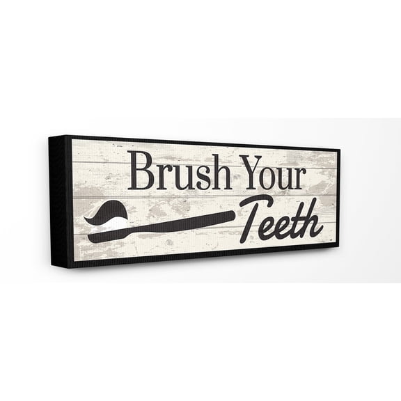 The Stupell Home Decor Collection Brush Your Teeth Canvas Wall Art